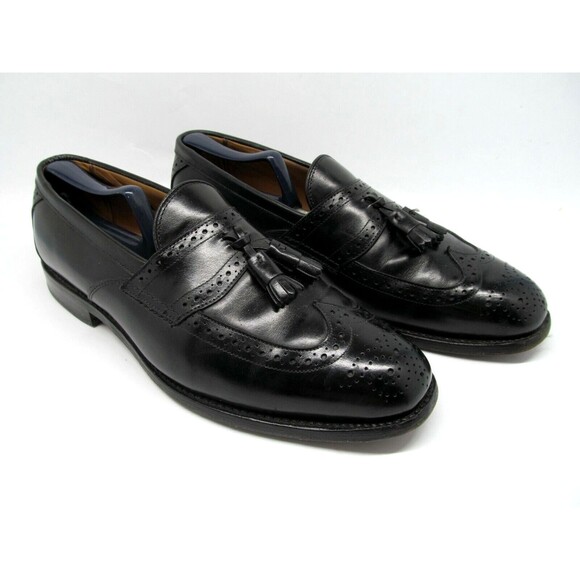 Allen Edmonds Chambrey Black Leather  Wingtip Tassel Loafers Size 9.5 D - Picture 1 of 10